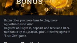 Bspin casino bonuses screenshot