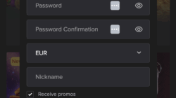 new user registration for mobile players