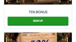 Syndicate Casino Welcome Bonus Screenshot