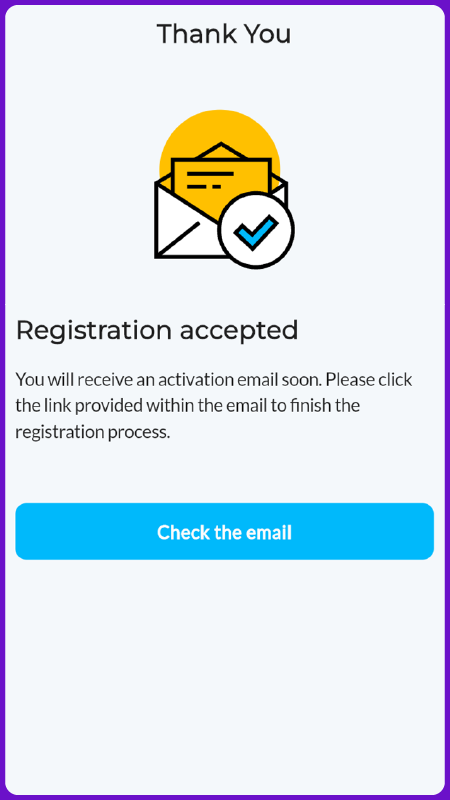 Mifinity Registration Accepted Screenshot
