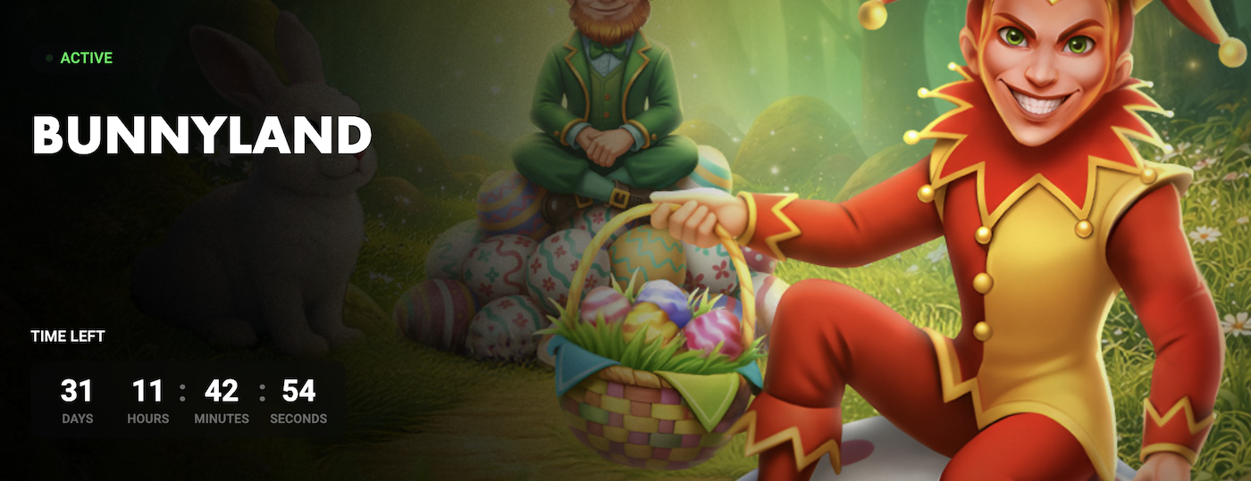 bunnyland easter slot tournament banner