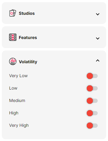Bombastic Casino game filter
