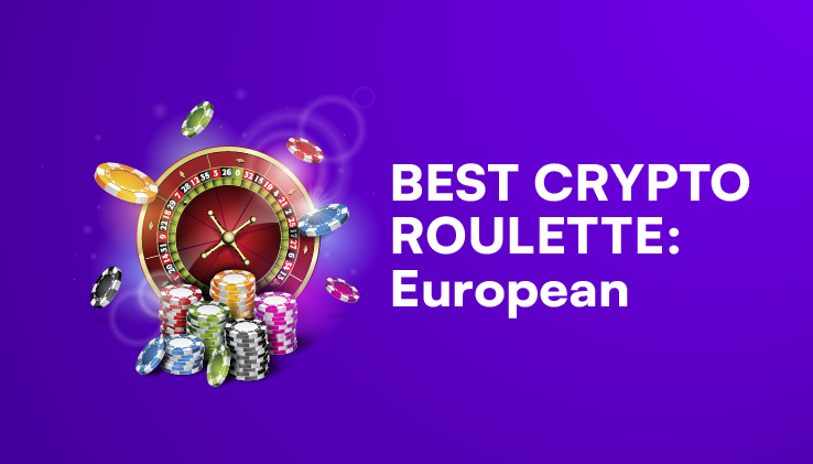 European Roulette wheel and table layout with crypto betting interface