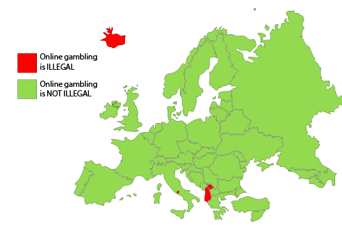 picture is displaying legal status of online gambling in europe