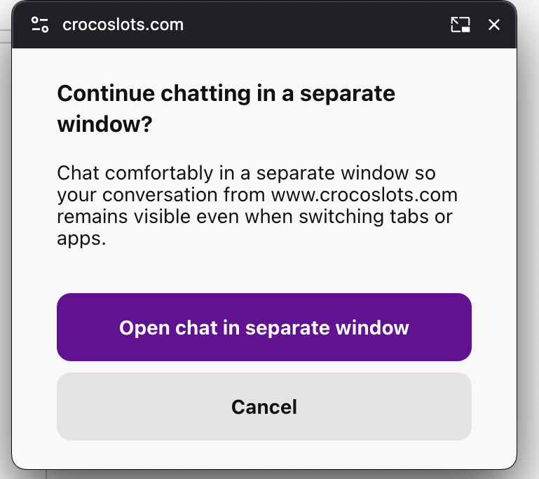 live chat support pop-up notification
