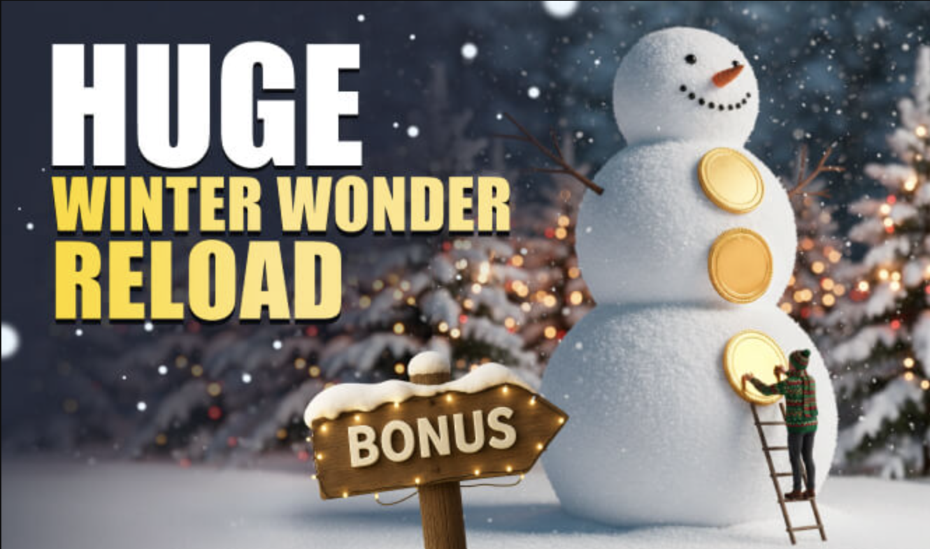 winter casino promo banner for hugewin casino