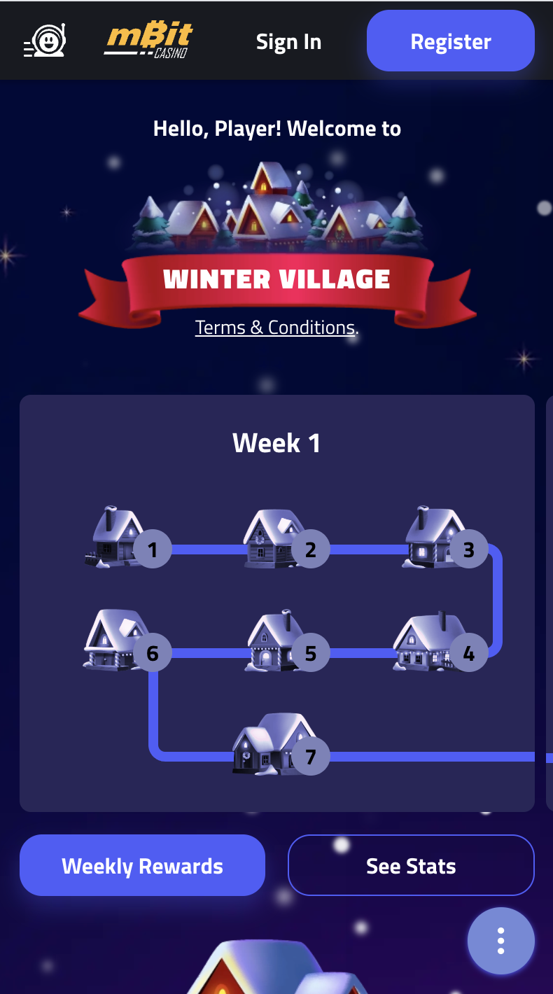 christmas casino promo page for mbit casino