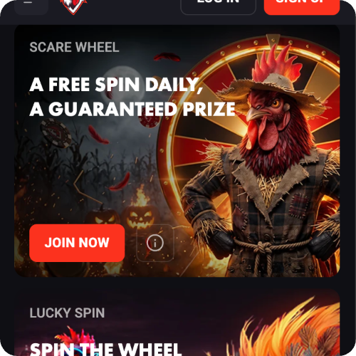 rooster.bet scare wheel halloween promo